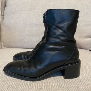 ZARA Front Zip Black Boots